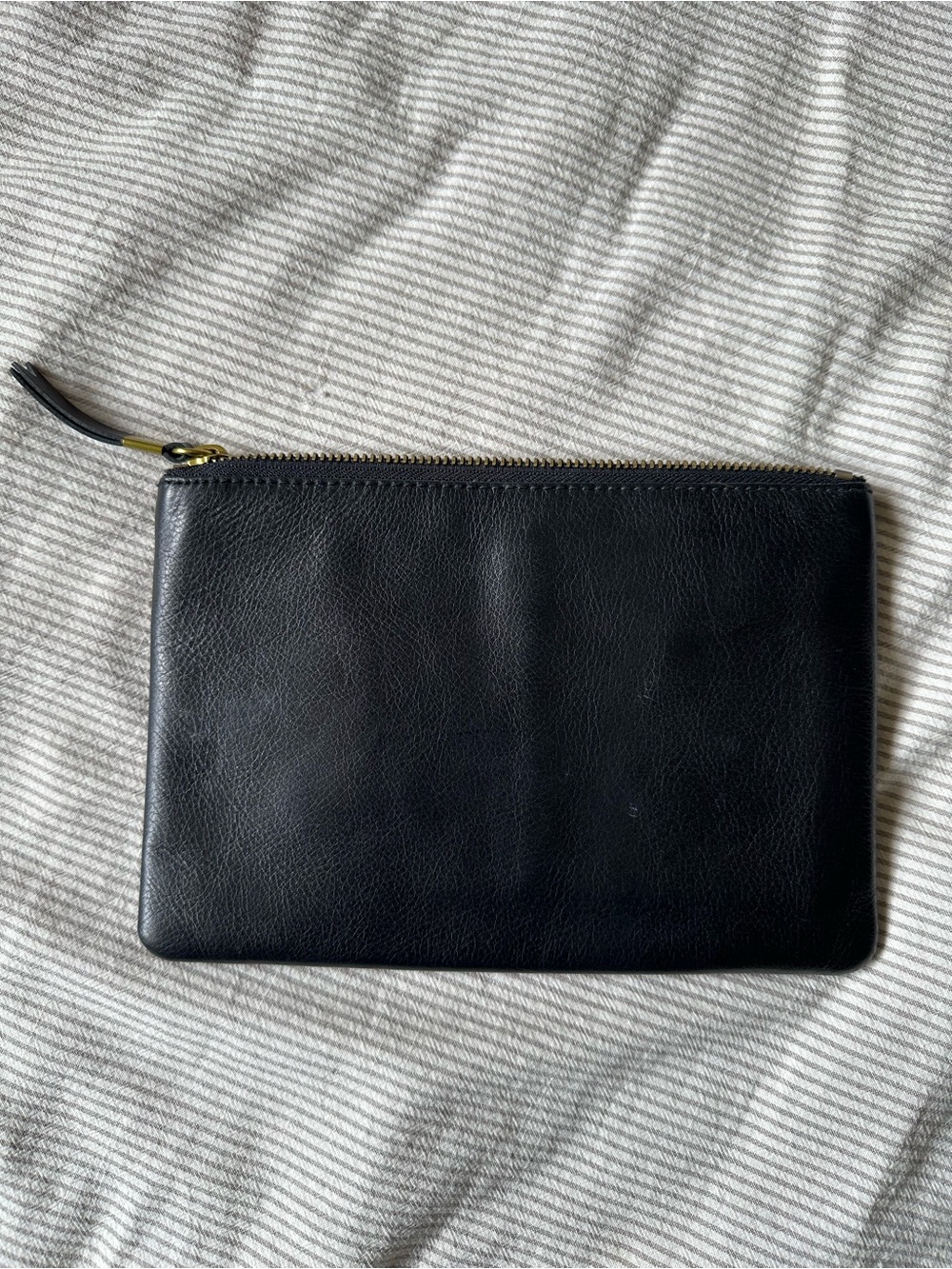 Madewell Black Leather Zip Clutch